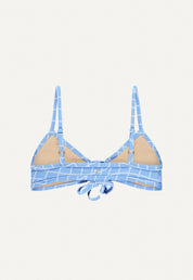 Bikini Top "Joran" in blue pool print terry