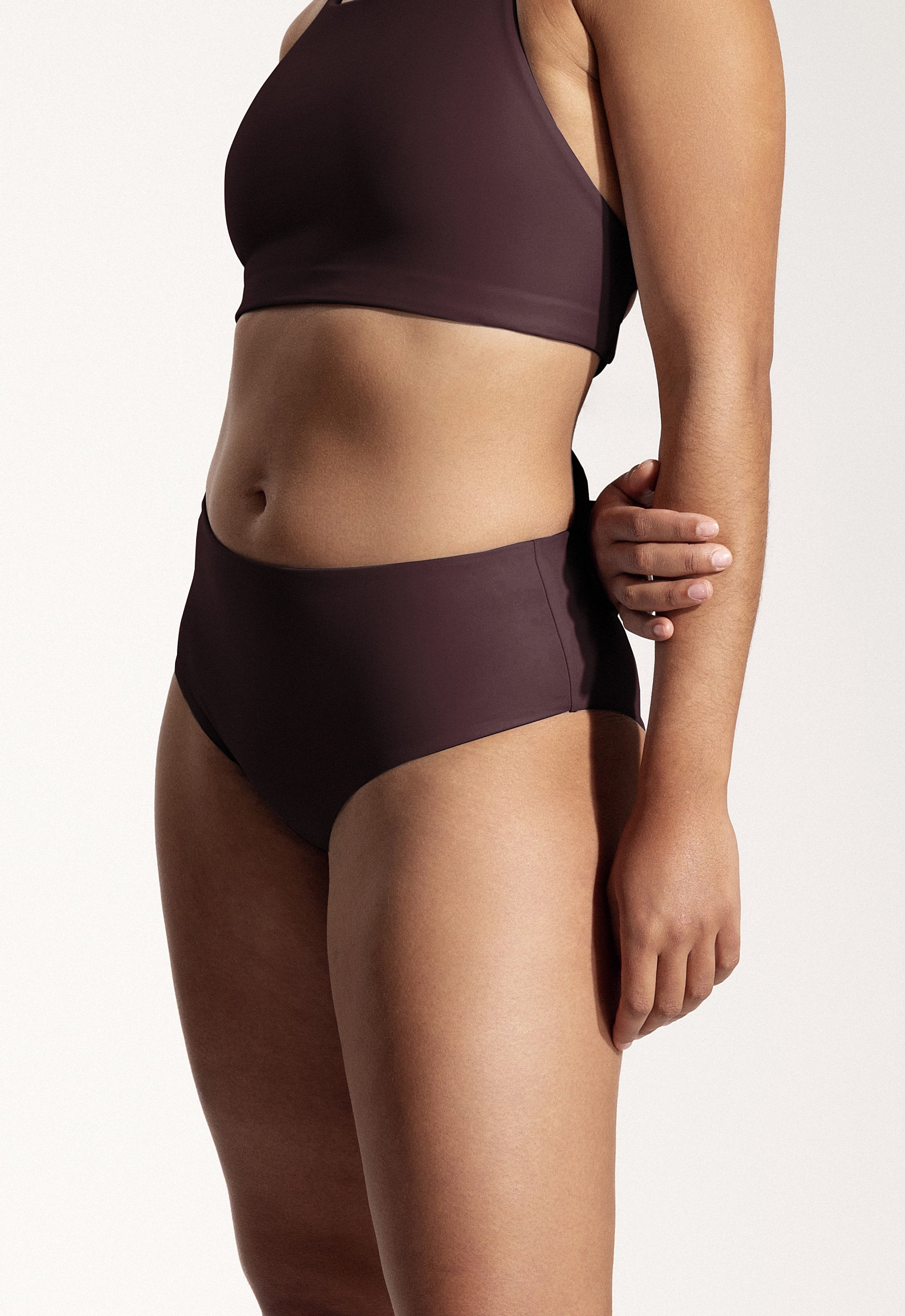 Surf Bikini Hose „Fugu“ in Auberginenviolett