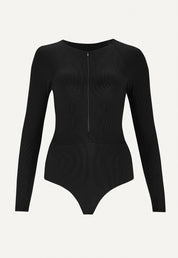 Surf Swimsuit "Orfe" in black rib