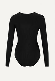 Surf Swimsuit "Orfe" in black rib