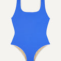 Badeanzug „Zephyr“ in Tiefseeblau Piqué
