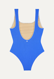 Badeanzug „Zephyr“ in Tiefseeblau Piqué