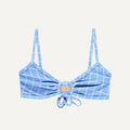 Bikini Oberteil „Joran“ in Blue Pool Print Frottee