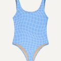 Badeanzug „Zephyr“ in Blue Pool Print Frottee