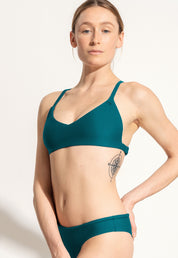 Surf Bikini Top "Dace" in petrol blue