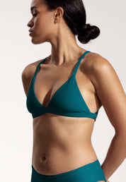 Surf Bikini Top "Esox" in petrol blue