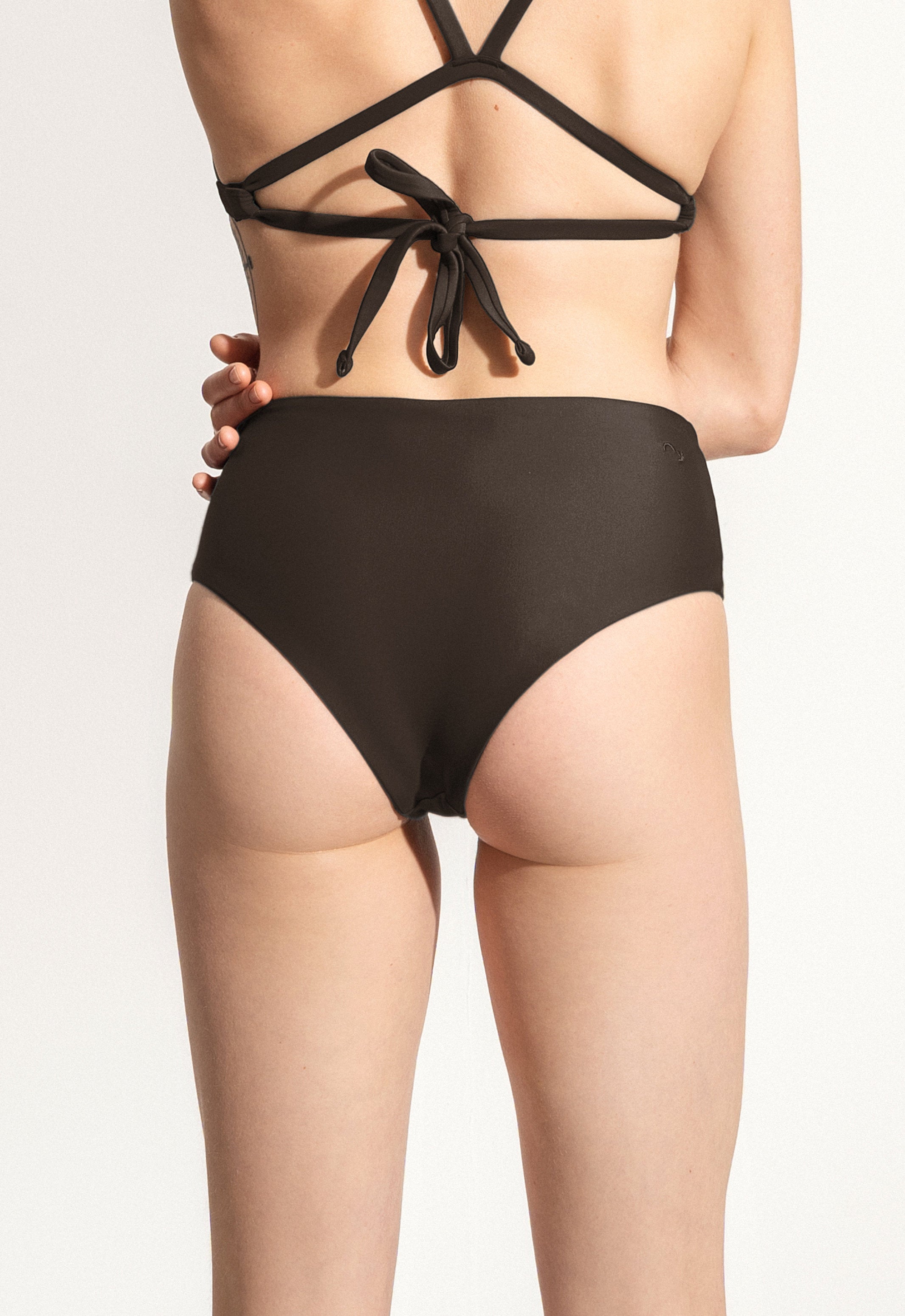 Surf Bikini Bottom "Fugu" in dark brown