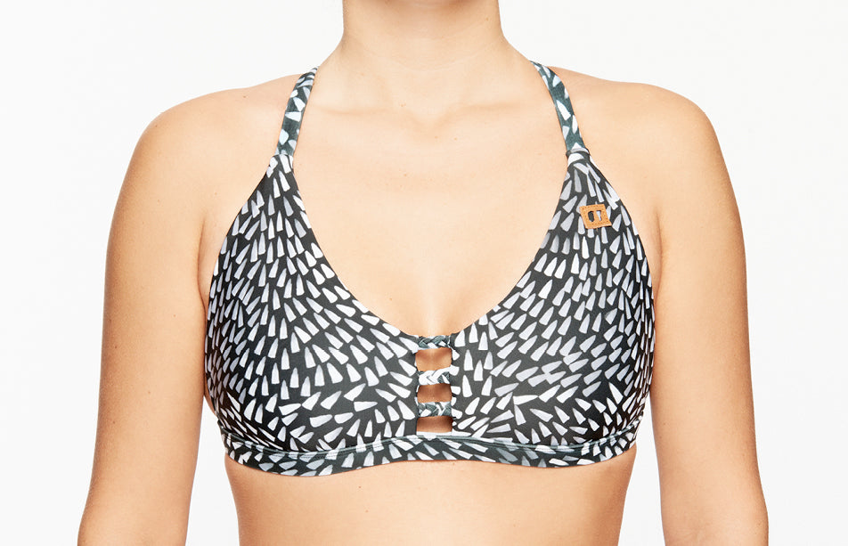 Surf Bikini Oberteil „Santi“ in Brush Print 1